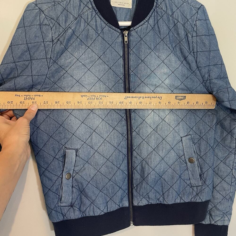 Ashley by 26 International Quilted Blue Denim Jacket Women's Small Full Zip READ - Picture 7 of 12